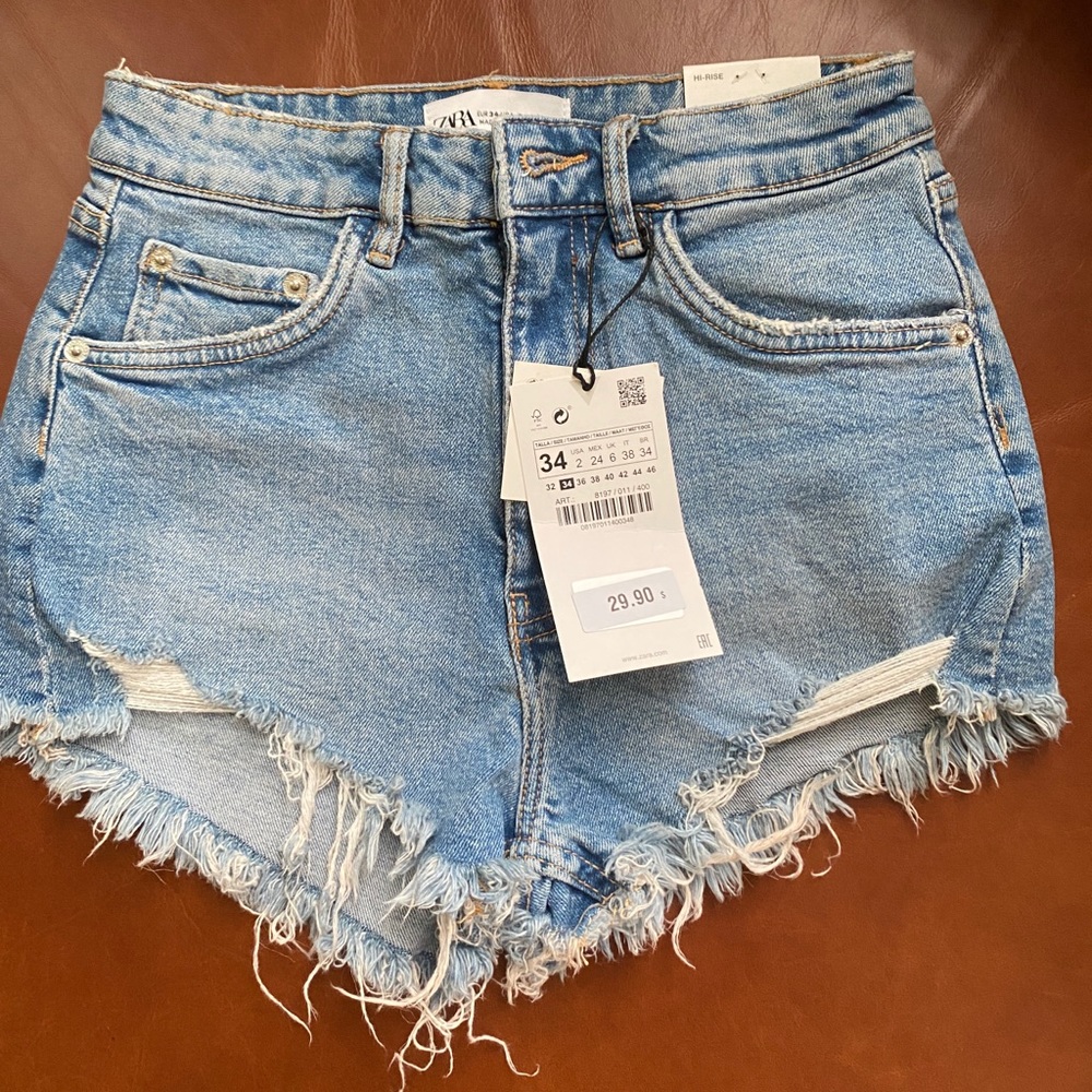 ZARA HIGH RISE JEAN SHORTS